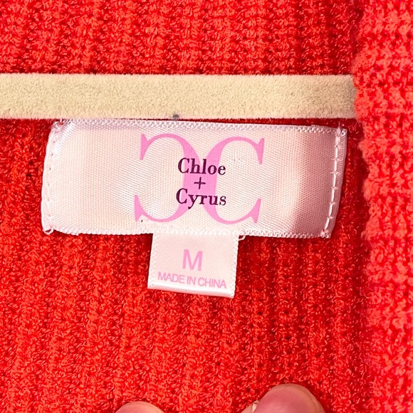 Chloe + Cyrus Women's Red Turtle Neck Long Sleeve Knit Pullover Sweater Medium - Picture 5 of 7